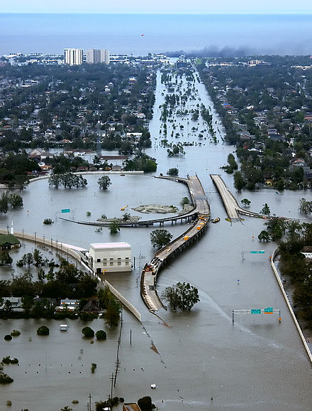 Katrina caused flooding in New Orleans (Wikipedia photo)